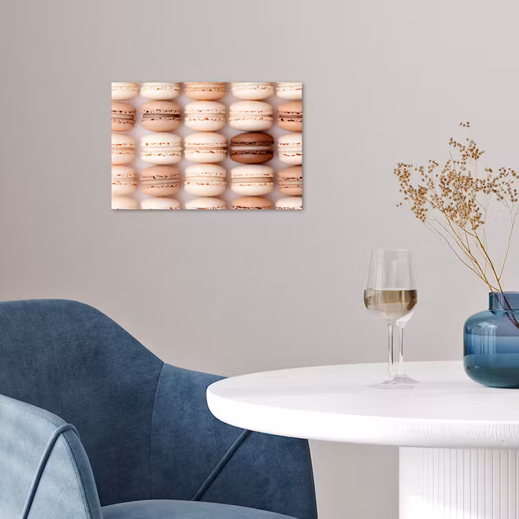Macarons - Beige - Bruin poster papier klein -sfeer3