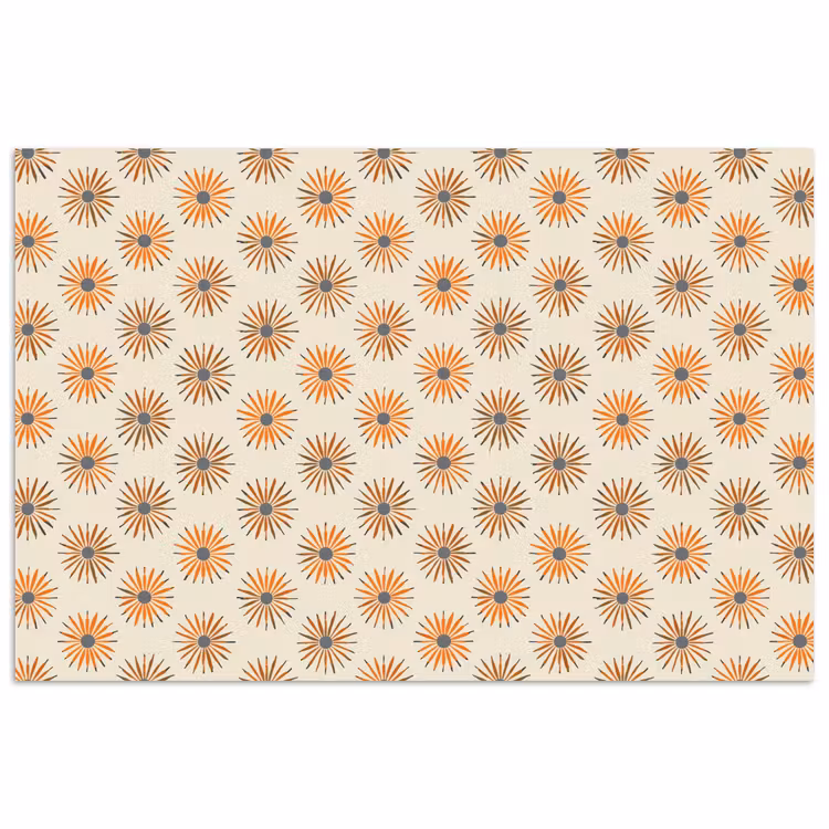 Madelief - Patroon - Oranje poster papier klein 62 -3d