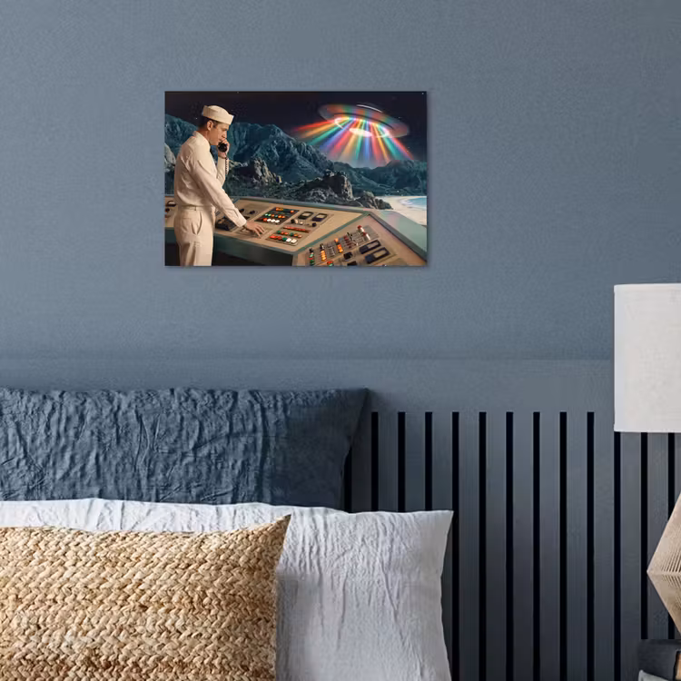 Poster - Man - Controlekamer - Strand - Man - Controlekamer - Strand poster papier klein