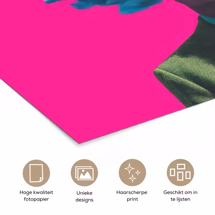Man - Pak - Wolk - Roze poster papier klein -closeup_NL
