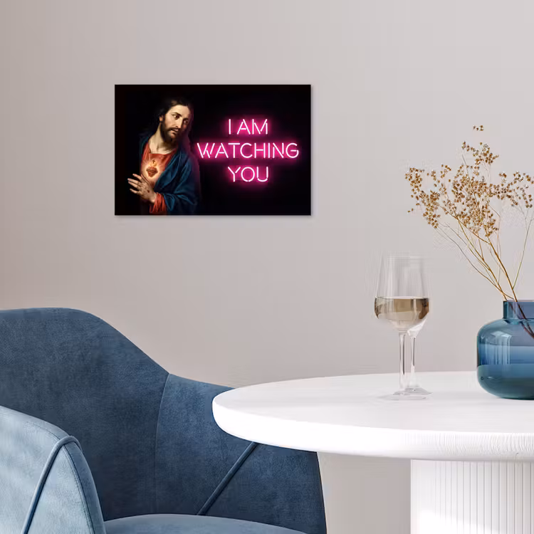 Man - Tekst - Neon poster papier klein -sfeer3