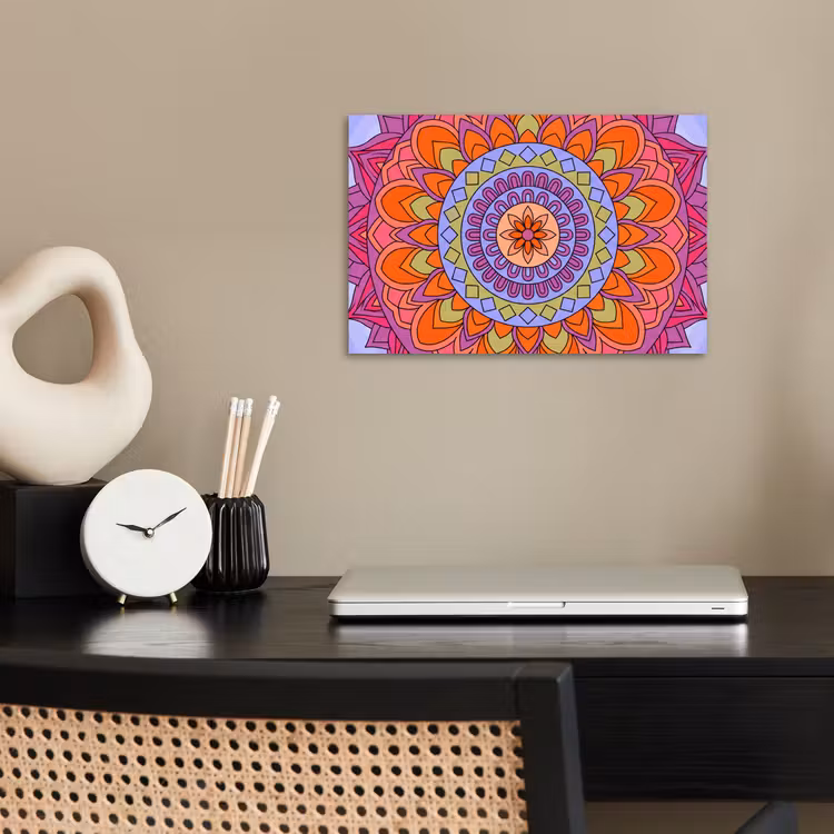 Mandala - Cirkel - Abstract - Kleurrijk - Patroon poster papier klein -sfeer1