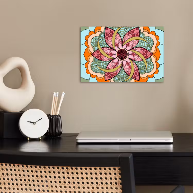 Mandala - Geometrisch - Kunst - Decoratief - Kleurrijk poster papier klein -sfeer1