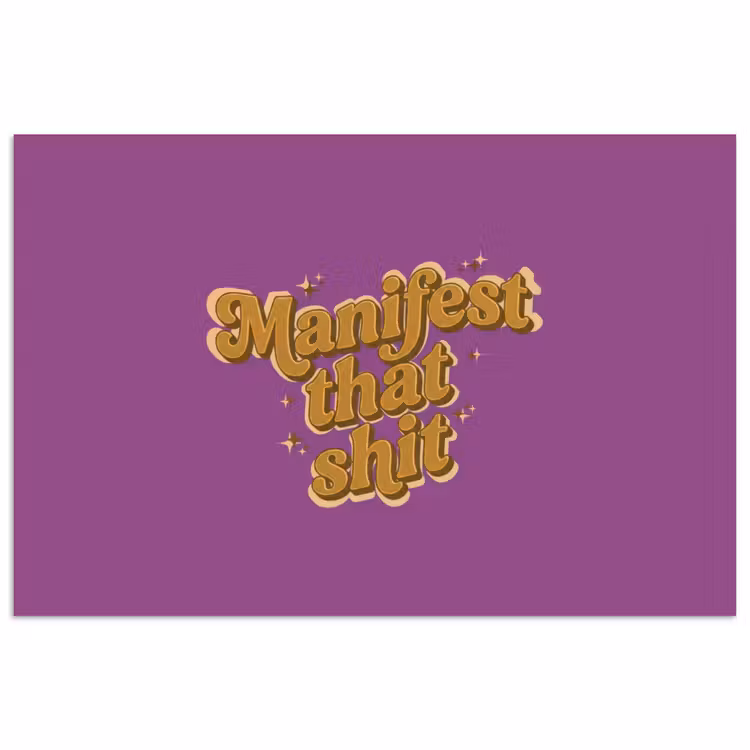 Manifest that shit - Paars - Glitter poster papier klein -3d