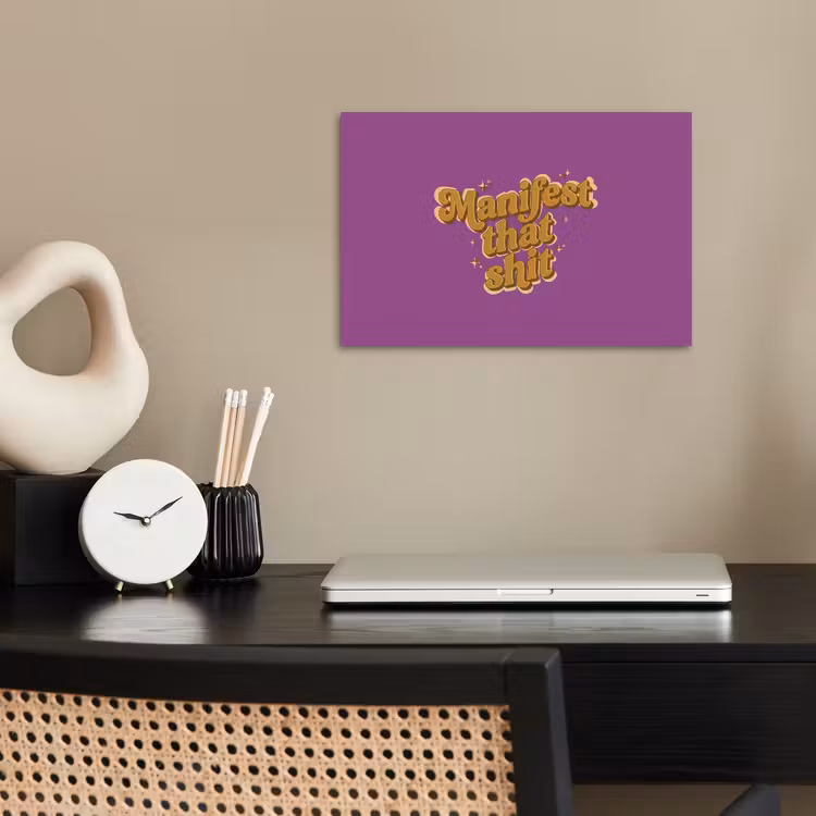 Manifest that shit - Paars - Glitter poster papier klein -sfeer1
