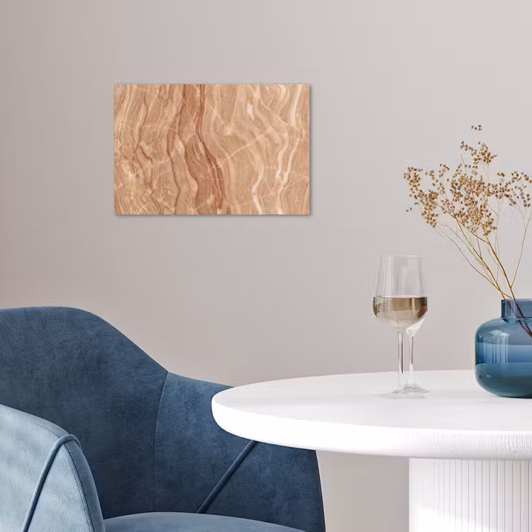 Marmer - Ader - Natuur - Abstract - Beige poster papier klein -sfeer3