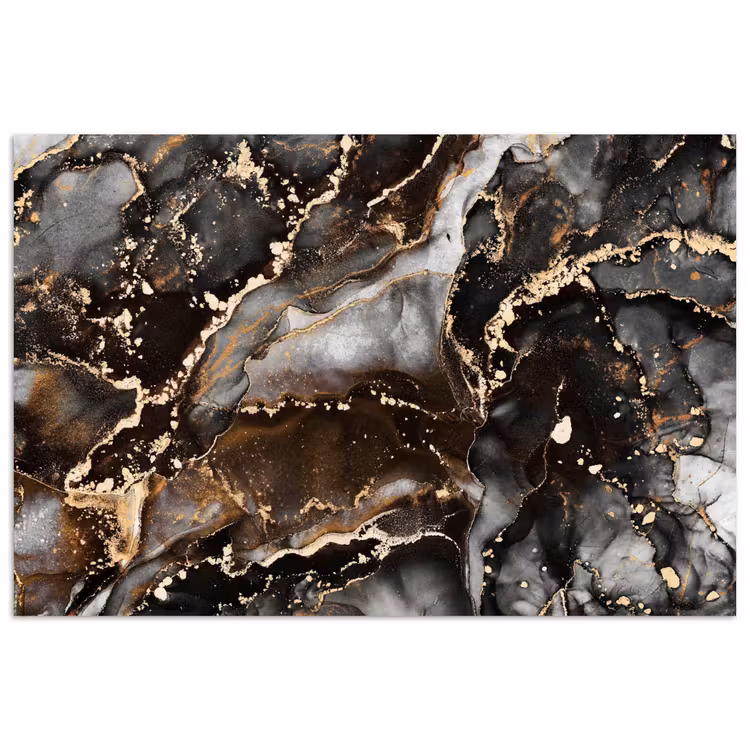 Marmer - Goud - Glitter - Luxe poster papier klein -3d