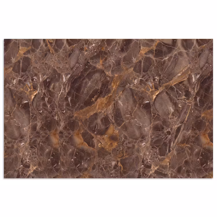 Marmer - Patroon - Natuur - Bruin - Goud poster papier klein -3d