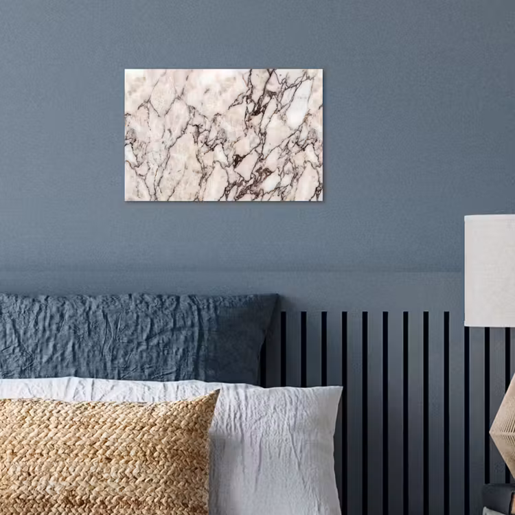 Marmer - Textuur - Abstract - Wit - Bruin poster papier klein -sfeer2