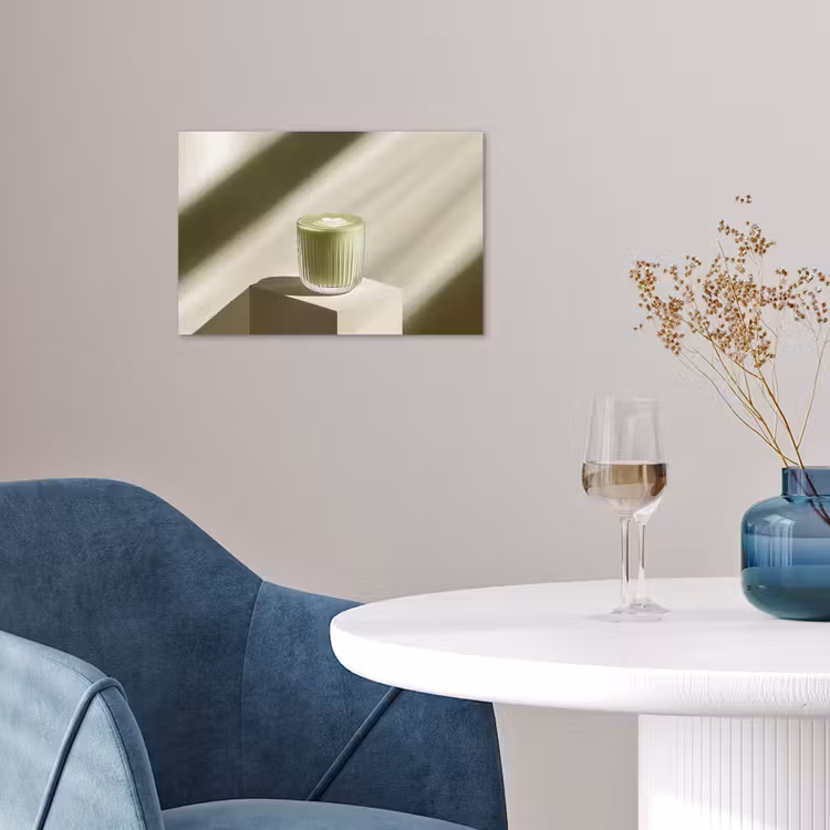 Matcha - Glas - Groen - Minimalistisch poster papier klein -sfeer3