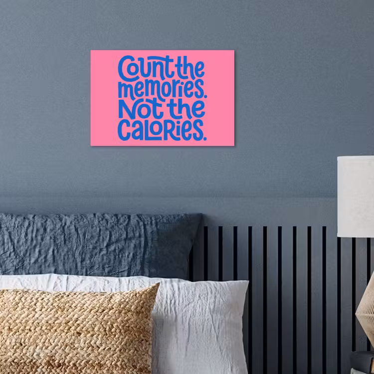 Memories - Roze - Blauw - Quote poster papier klein -sfeer2