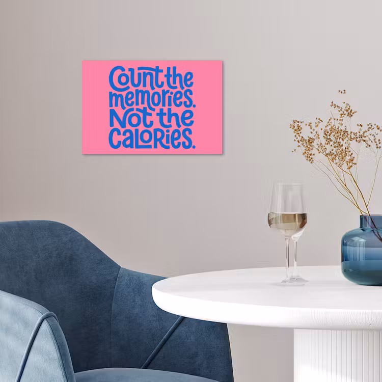 Memories - Roze - Blauw - Quote poster papier klein -sfeer3