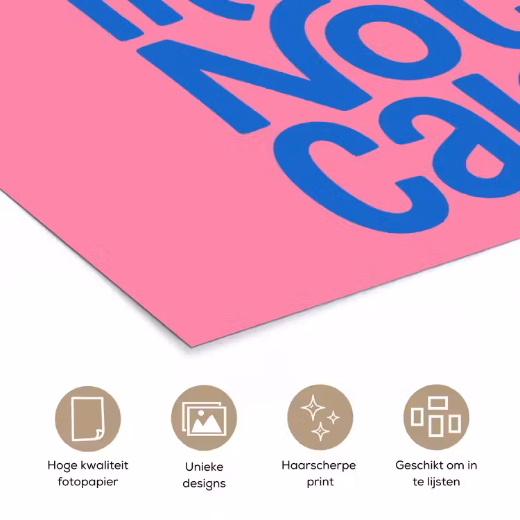 Memories - Roze - Blauw - Quote poster papier klein -closeup_NL