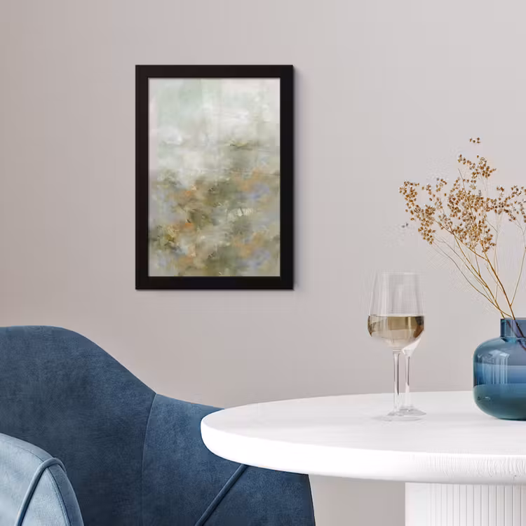 Abstract - Groen - Beige - Modern - Kunst fotolijst zwart zonder passe partout klein -sfeer4