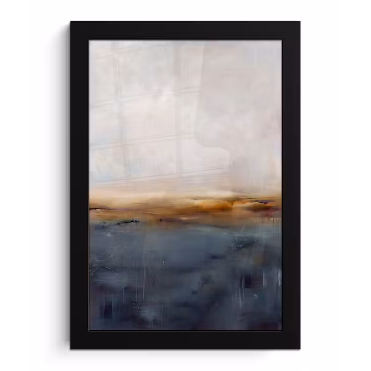 Abstract - Horizon - Water - Modern - Beige fotolijst zwart zonder passe partout klein -3d
