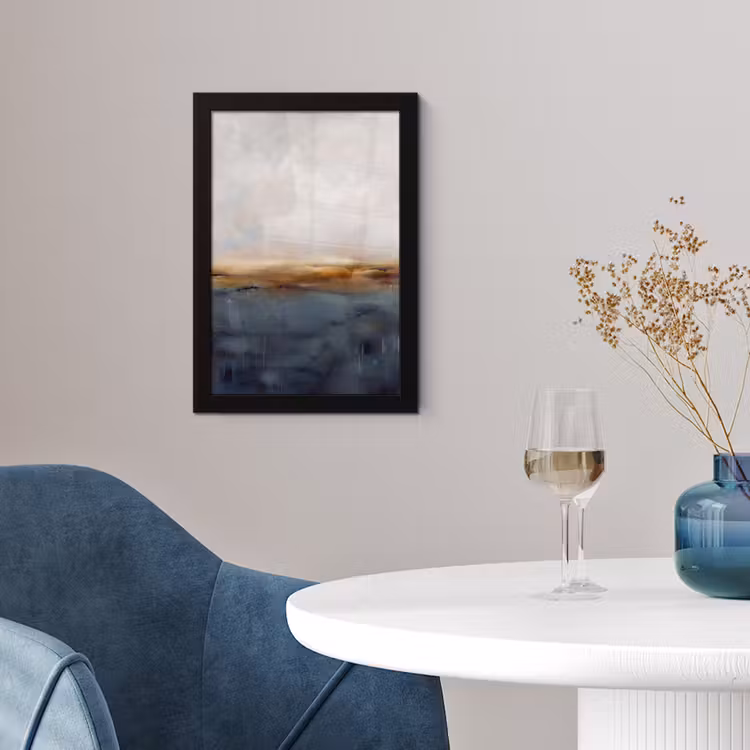 Abstract - Horizon - Water - Modern - Beige fotolijst zwart zonder passe partout klein -sfeer4