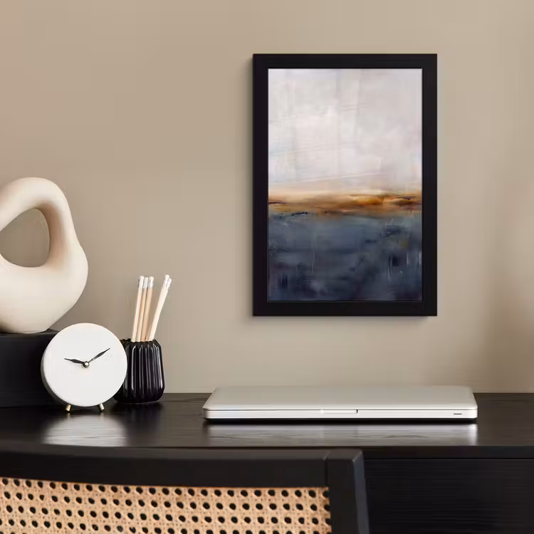Abstract - Horizon - Water - Modern - Beige fotolijst zwart zonder passe partout klein -sfeer1