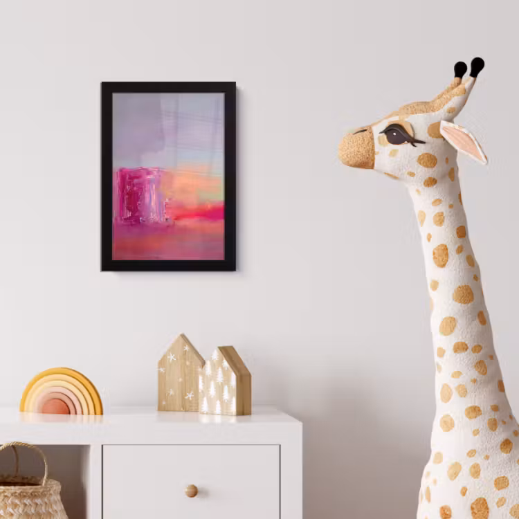 Abstract - Kleuren - Modern - Roze fotolijst zwart zonder passe partout klein -usfeer4_kinderkamer