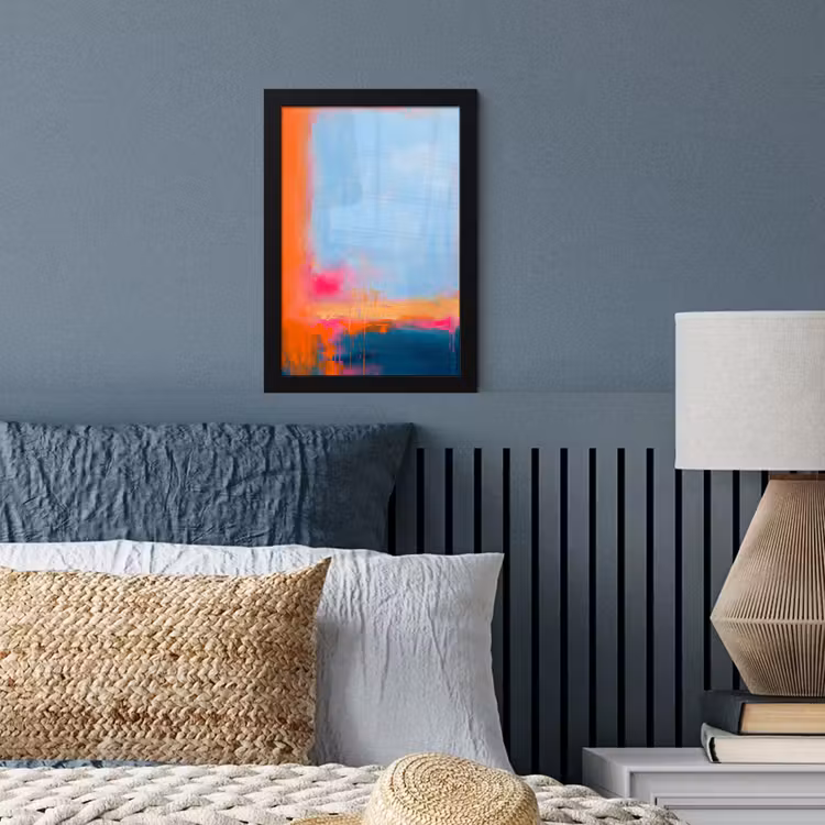 Abstract - Kleurvlakken - Modern - Oranje - Blauw fotolijst zwart zonder passe partout klein -sfeer3