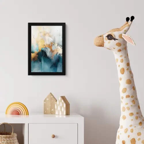 Abstract - Kunst - Gold - Blauw fotolijst zwart zonder passe partout klein -usfeer4_kinderkamer