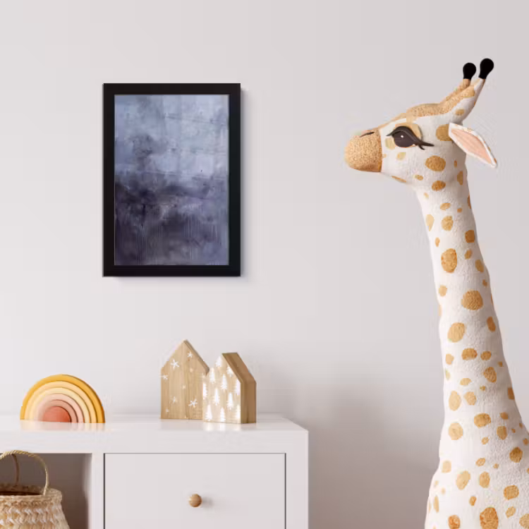 Abstract - Kwaststreken - Modern - Kunst - Grijs fotolijst zwart zonder passe partout klein -usfeer4_kinderkamer