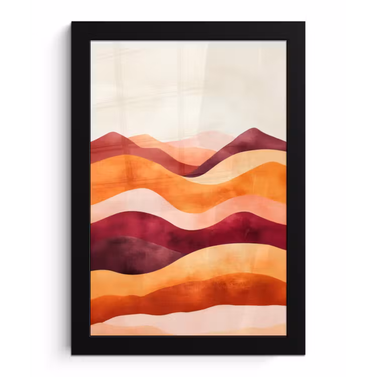 Abstract - Landschap - Golven fotolijst zwart zonder passe partout klein -3d