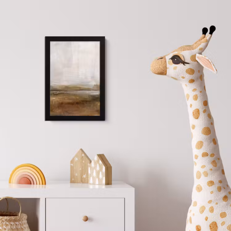 Abstract - Landschap - Natuur - Beige - Bruin fotolijst zwart zonder passe partout klein -usfeer4_kinderkamer