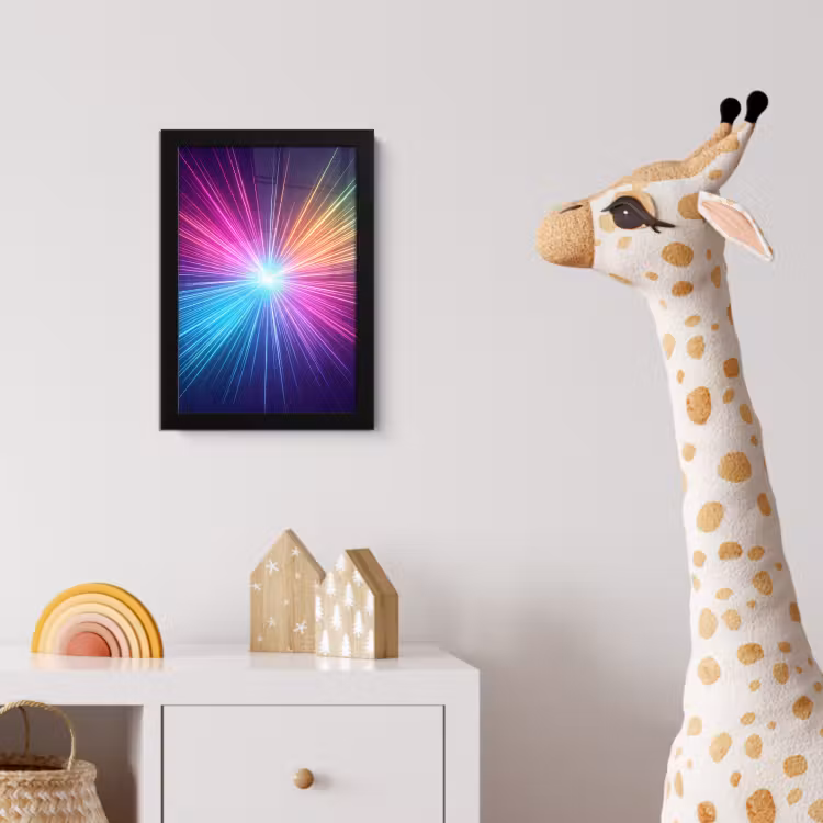 Abstract - Light - Burst - Modern - Colorful fotolijst zwart zonder passe partout klein -usfeer4_kinderkamer