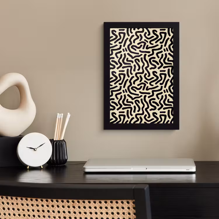 Abstract - Lijnen - Zwart fotolijst zwart zonder passe partout klein 224 -sfeer1