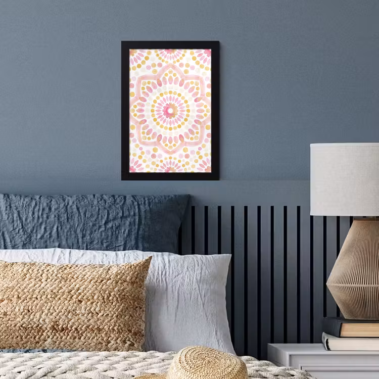 Abstract - Mandala - Kunst - Modern - Roze fotolijst zwart zonder passe partout klein -sfeer3