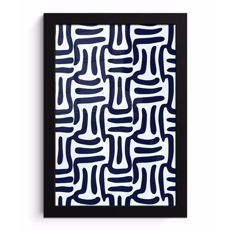 Abstract - Modern - Blauw fotolijst zwart zonder passe partout klein 224 -3d