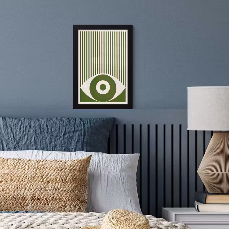 Abstract - Oog - Strepen - Modern - Groen fotolijst zwart zonder passe partout klein -sfeer3