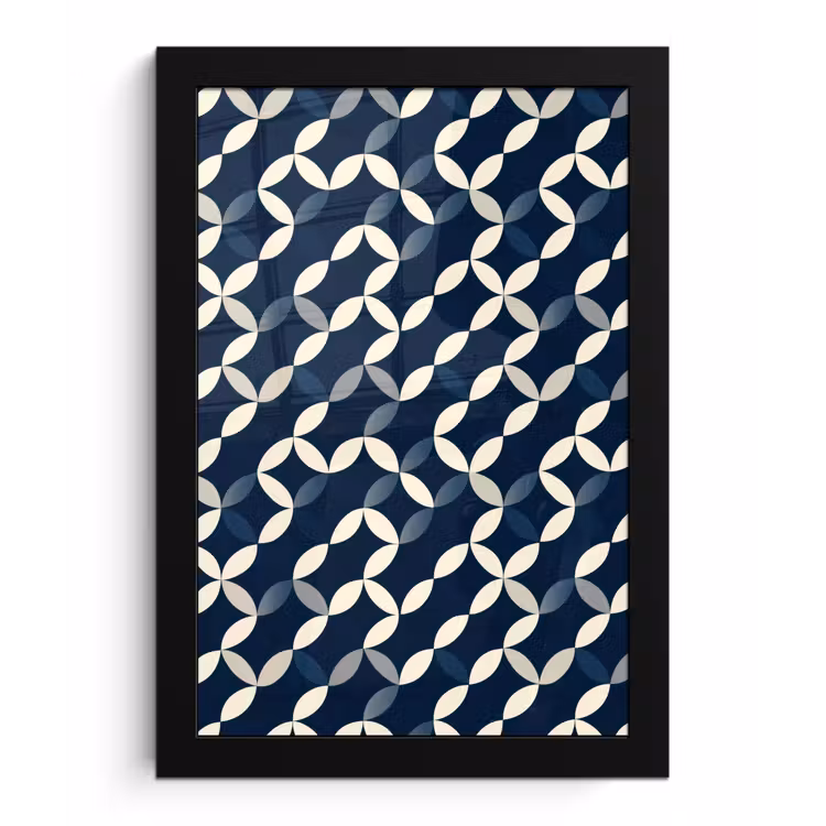 Abstract - Patroon - Blauw fotolijst zwart zonder passe partout klein 224 -3d