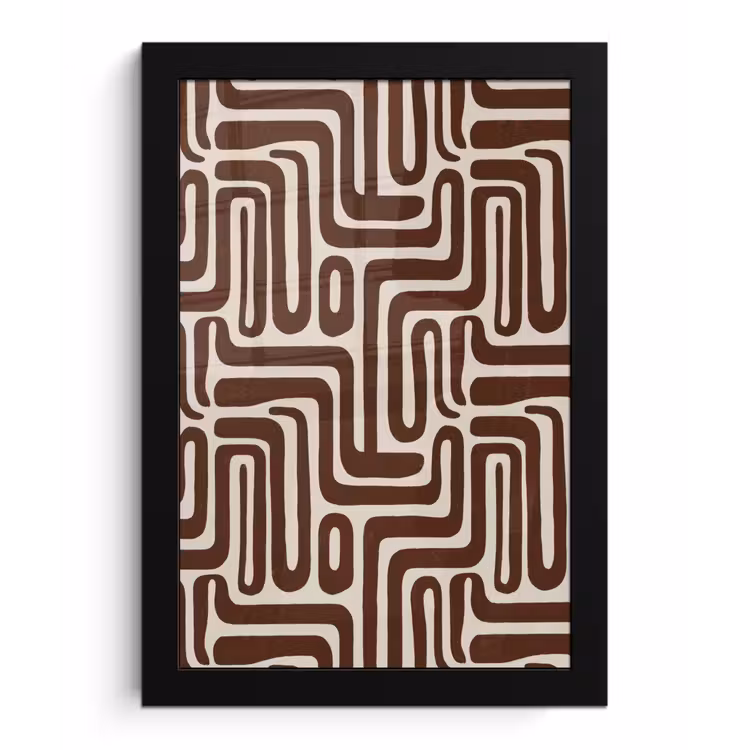 Abstract - Patroon - Bruin fotolijst zwart zonder passe partout klein 224 -3d