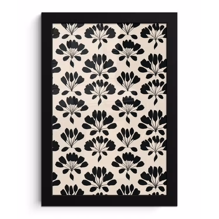 Abstract - Patroon - Zwart fotolijst zwart zonder passe partout klein 224 -3d