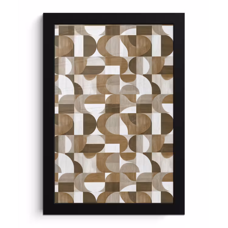 Abstract - Retro - Bruin fotolijst zwart zonder passe partout klein 224 -3d