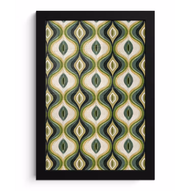 Abstract - Ritmisch - Groen fotolijst zwart zonder passe partout klein 224 -3d