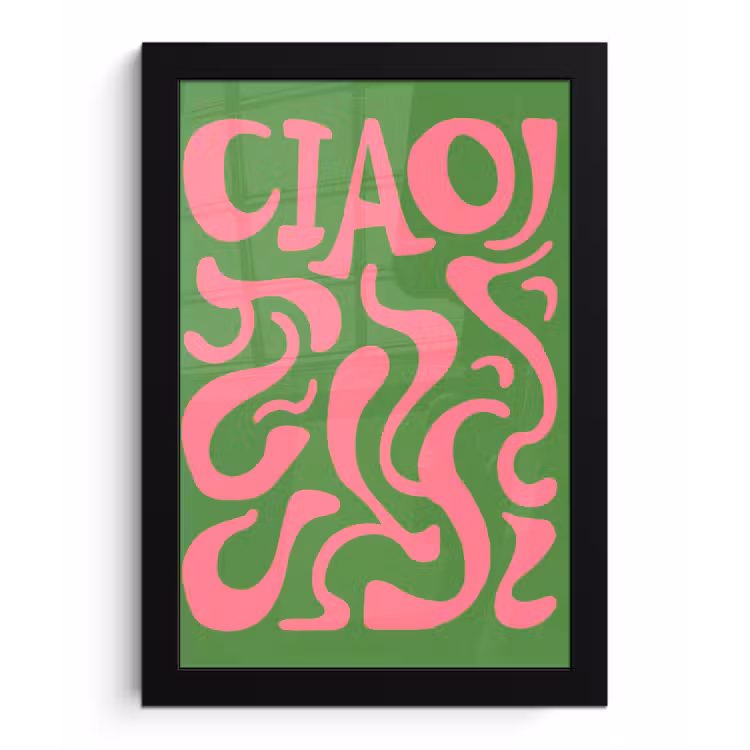 Abstract - Roze - Ciao - Vormen fotolijst zwart zonder passe partout klein -3d