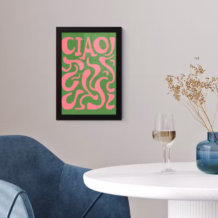 Abstract - Roze - Ciao - Vormen fotolijst zwart zonder passe partout klein -sfeer4