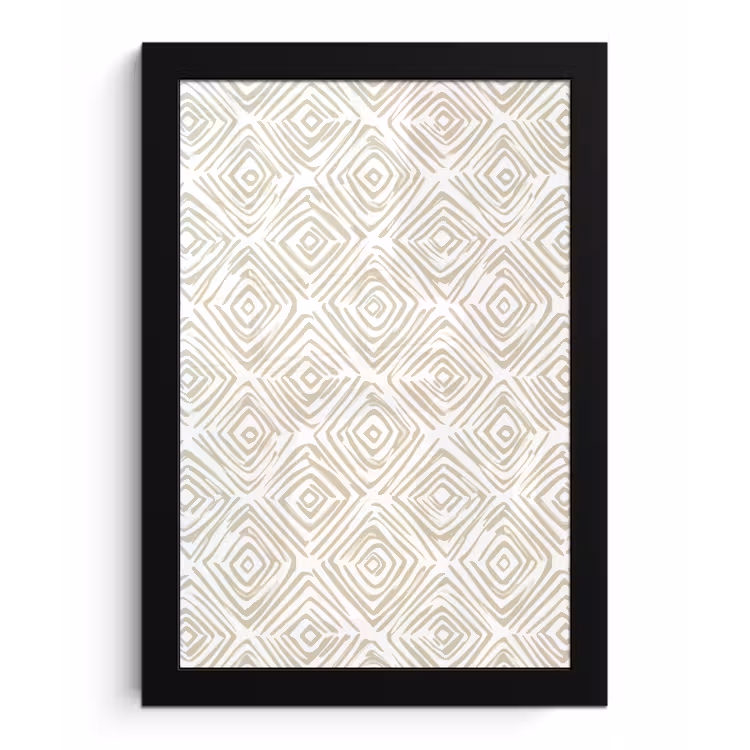 Abstract - Ruit - Beige fotolijst zwart zonder passe partout klein 224 -3d