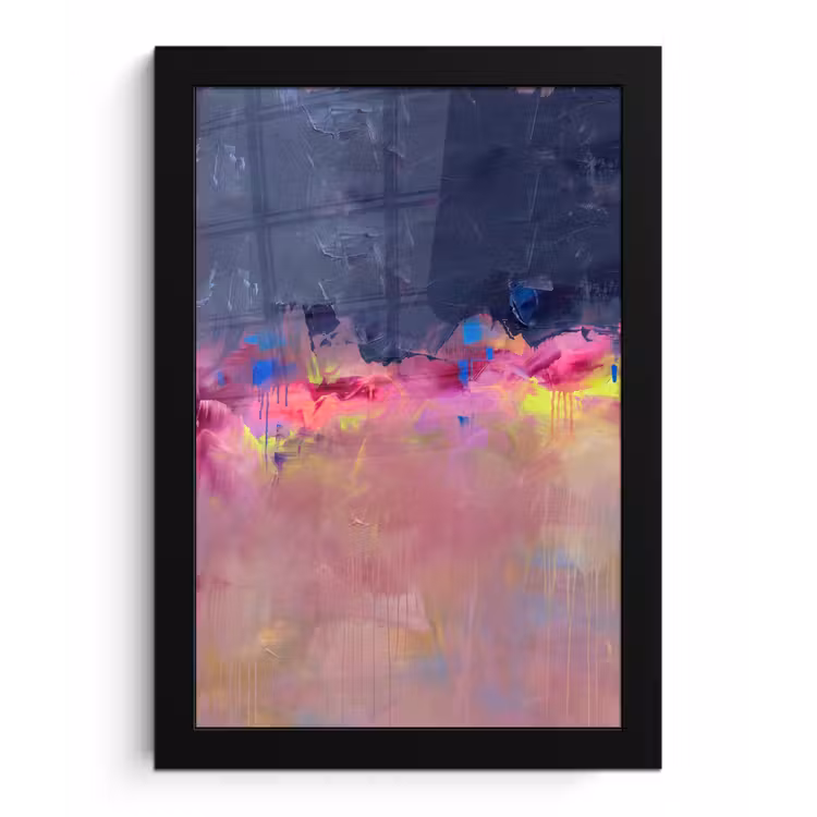 Abstract - Textuur - Kleuren - Modern - Roze fotolijst zwart zonder passe partout klein -3d