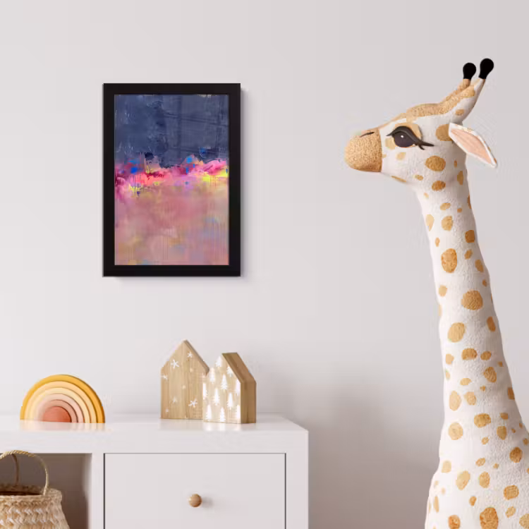 Abstract - Textuur - Kleuren - Modern - Roze fotolijst zwart zonder passe partout klein -usfeer4_kinderkamer