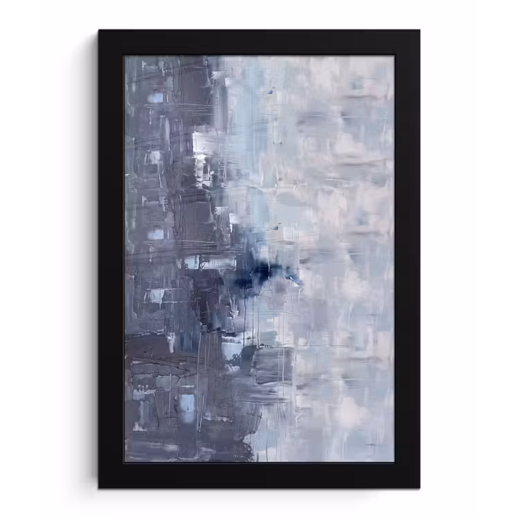 Abstract - Textuur - Kunst - Modern - Blauw fotolijst zwart zonder passe partout klein -3d