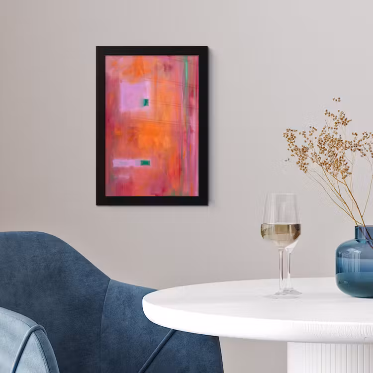 Abstract - Vlakken - Kunst - Modern - Oranje fotolijst zwart zonder passe partout klein -sfeer4
