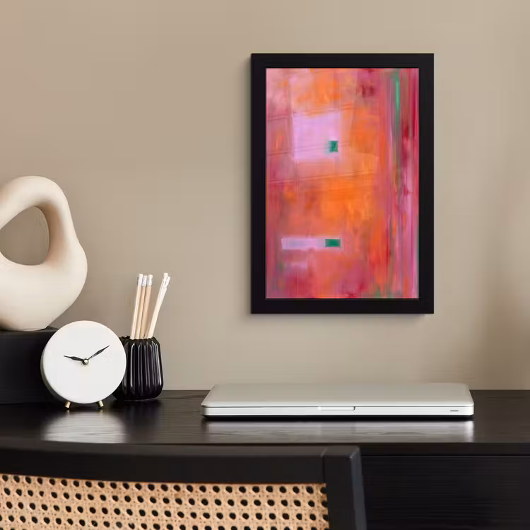 Abstract - Vlakken - Kunst - Modern - Oranje fotolijst zwart zonder passe partout klein -sfeer1