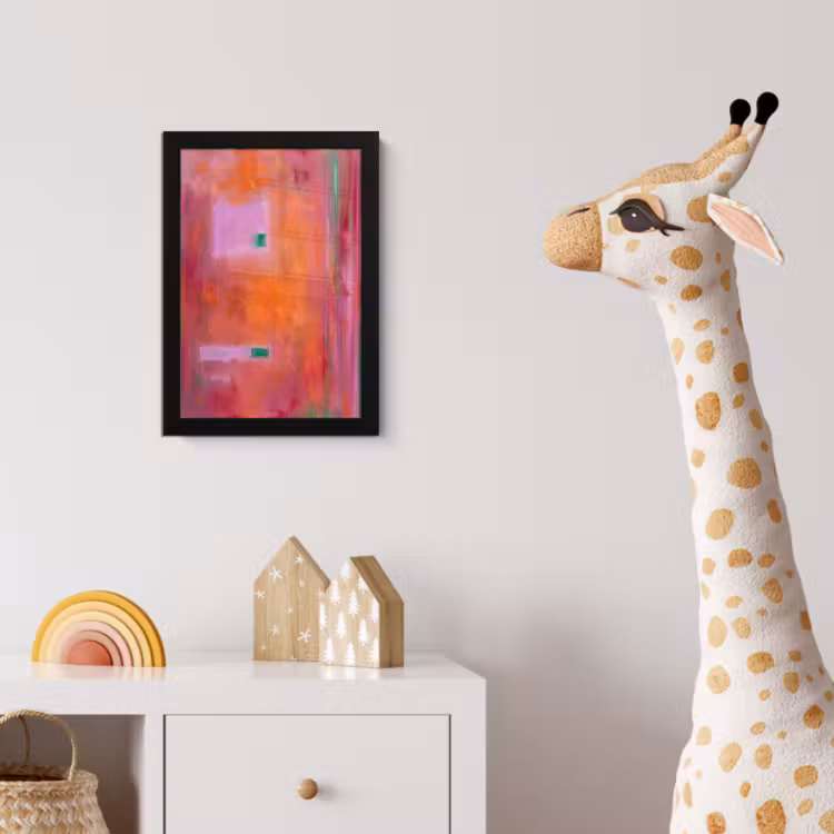 Abstract - Vlakken - Kunst - Modern - Oranje fotolijst zwart zonder passe partout klein -usfeer4_kinderkamer