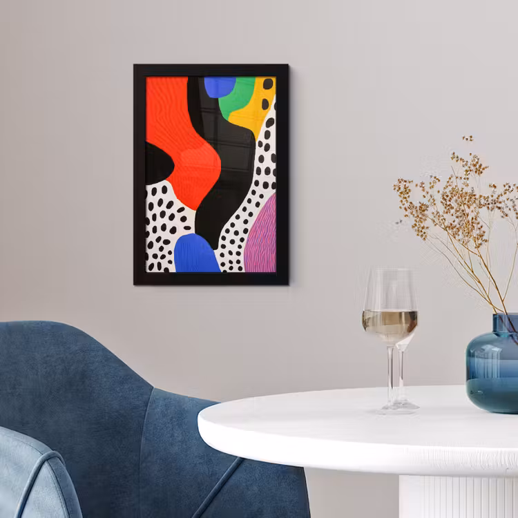 Abstract - Vormen - Kleuren - Stippen fotolijst zwart zonder passe partout klein -sfeer4