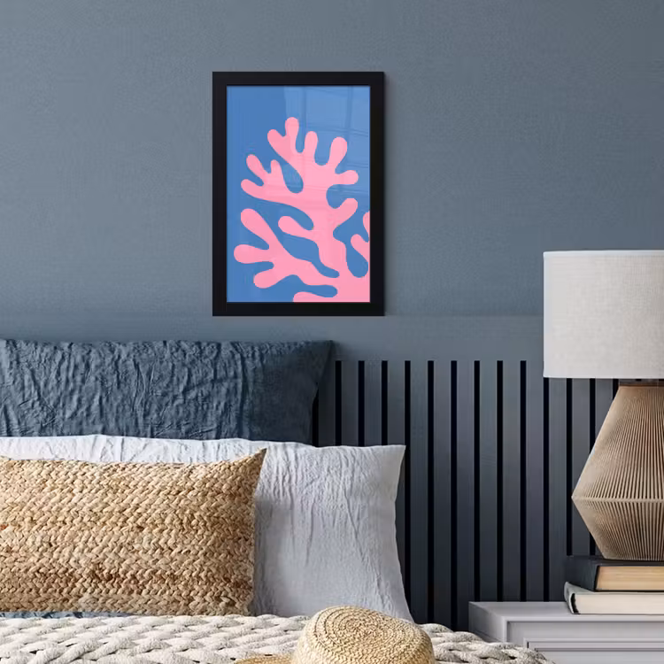 Abstract - Vormen - Roze - Blauw fotolijst zwart zonder passe partout klein -sfeer3