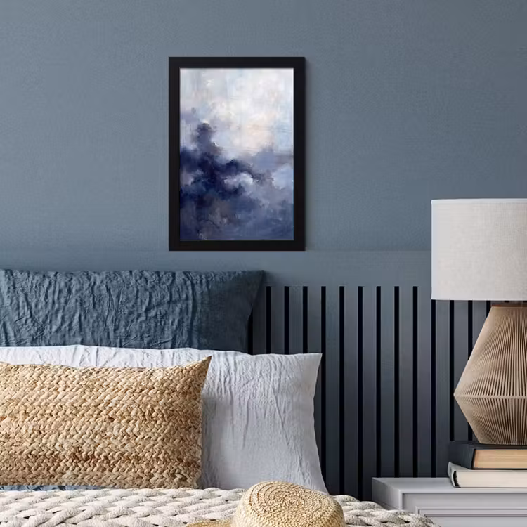 Abstract - Wolken - Modern - Blauw - Kunst fotolijst zwart zonder passe partout klein -sfeer3