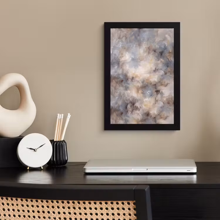 Abstract - Wolken - Sfeervol - Beige - Grijs fotolijst zwart zonder passe partout klein -sfeer1